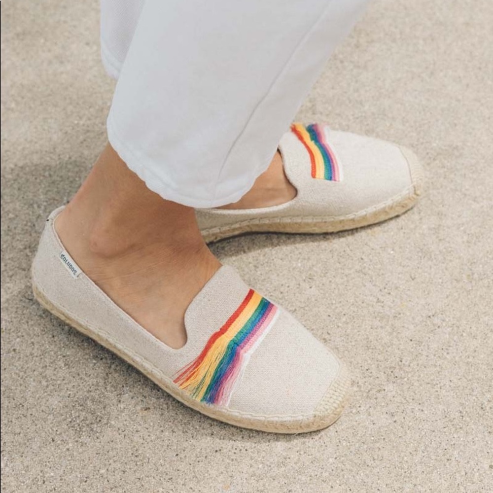 Soludos rainbow flag canvas slip-ons